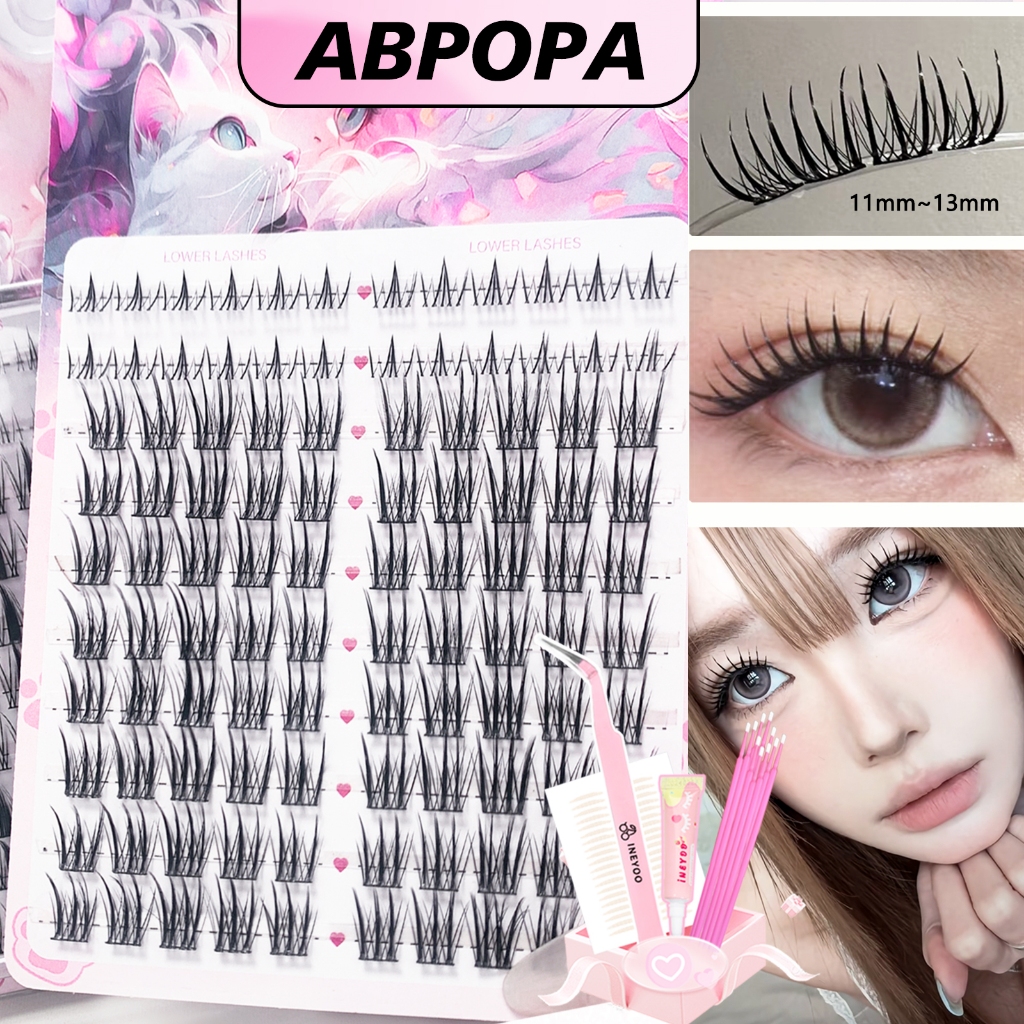 Ineyoo Self-Adhesive ขนตาปลอมคลัสเตอร์เดี่ยวหนาแน่นการ์ตูน Eye แต่งหน้าคุณภาพสูง 10 แถว IN-32