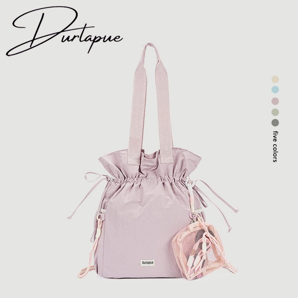 Durlapue-กระเป๋าถือสตรีแบบพกพาได้พร้อมดีไซน์เชือกผูกสีสันสดใส กระเป๋าสะพายไหล่ ของขวัญสำหรับผู้หญิง