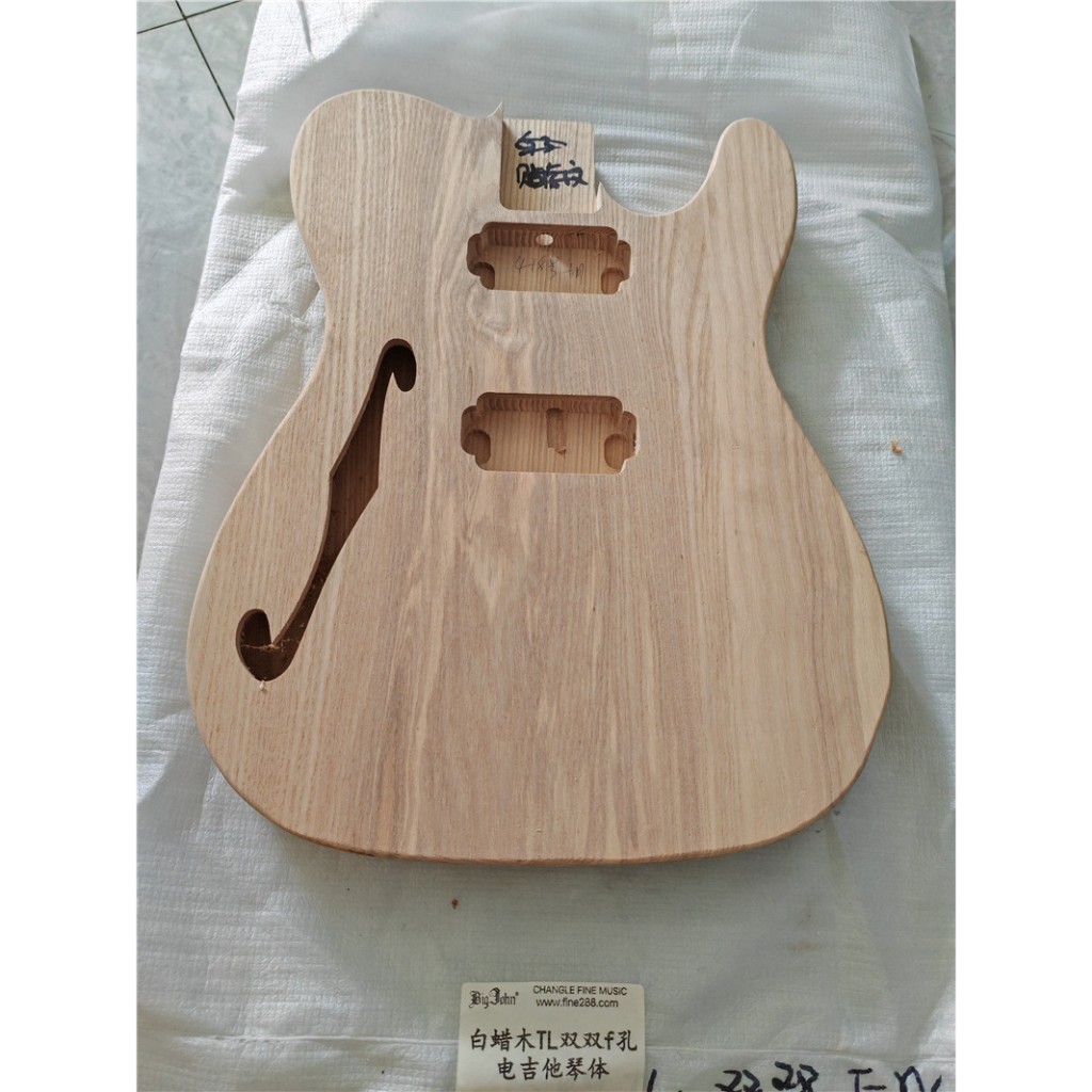 6 สาย F Hole กีตาร์ไฟฟ้า Ash Body, สําหรับกีตาร์ไฟฟ้า TL HH เส้นทาง Unpaint HG613