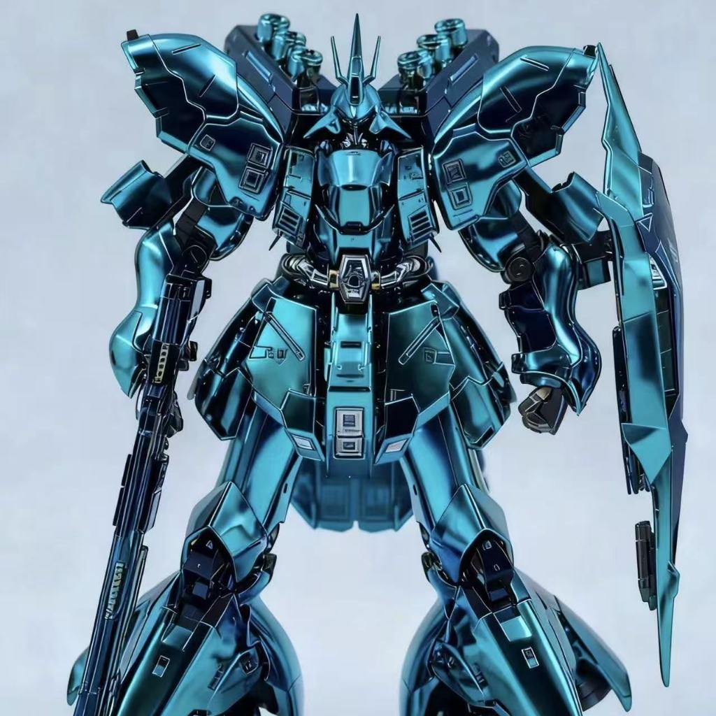 R RG Sazabi Electroplating Peacock Blue Electroplating Gold พร้อมสติ๊กเกอร์น้ําประกอบรุ่น