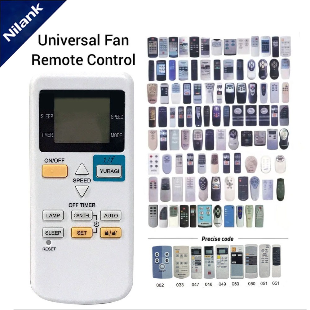 NiLANK Universal FAN รีโมทคอนโทรลเข้ากันได้กับพัดลมเซลล์ KDK Panasonic