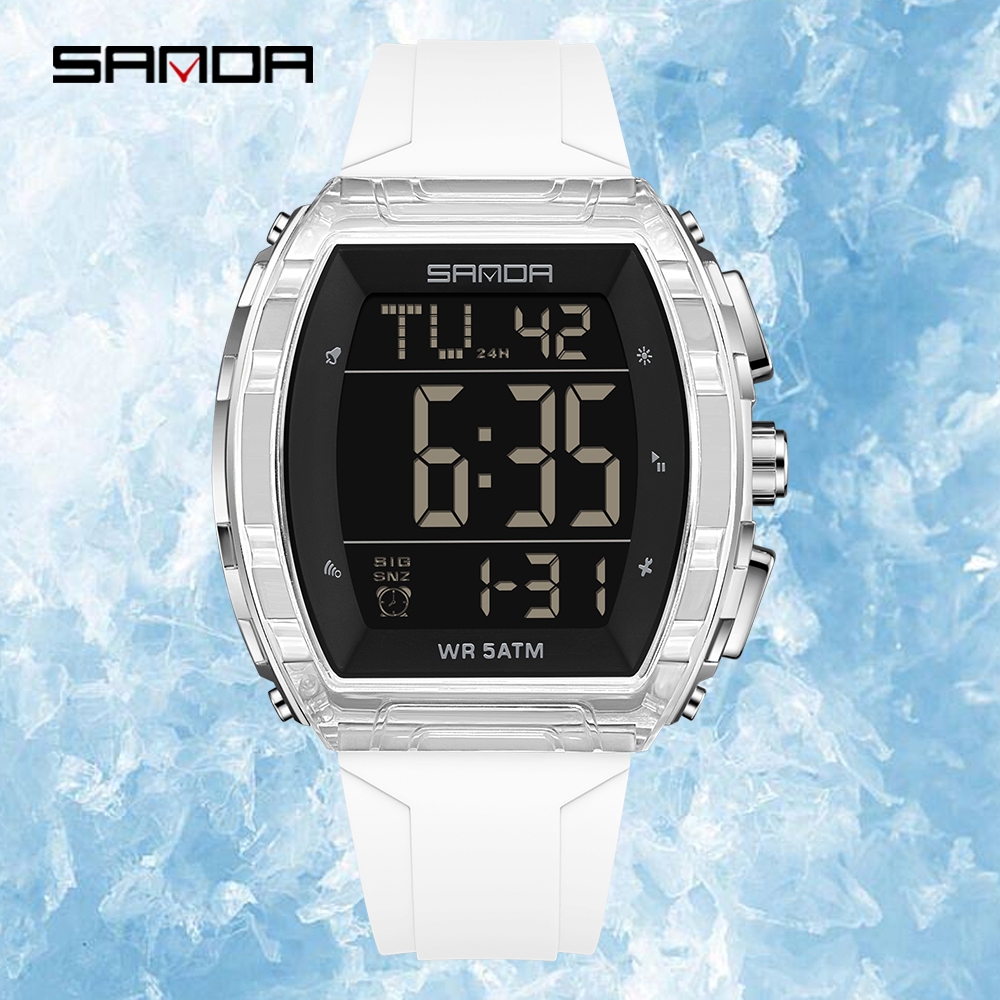 ทราย 6286 นักเรียนนาฬิกาอิเล็กทรอนิกส์มัลติฟังก์ชั่นจอแสดงผลเดี่ยวกันน้ําผู้ชายนาฬิกา -11