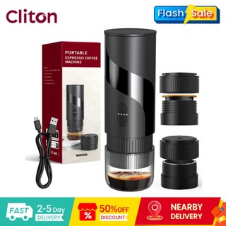 Cliton 2 in 1 Portable Espresso Machine 20Bar High‑Pressure Mini Coffee Machine IPX5 Water‑Resistant