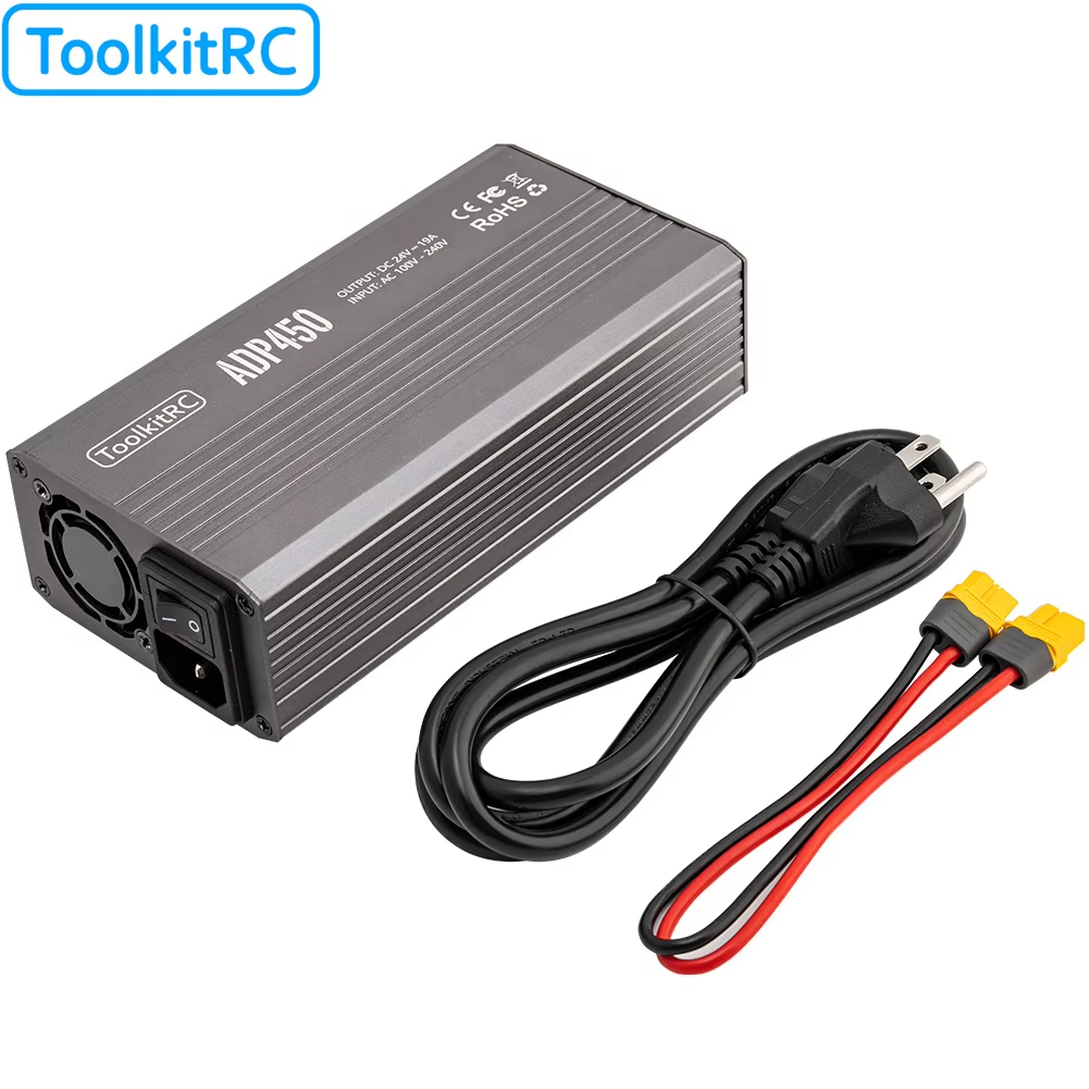 ToolkitRC ADP450 450W 24V แหล่งจ่ายไฟ, XT60 เอาต์พุตสําหรับ M8D/M6D/M8P/M9 เครื่องชาร์จแบตเตอรี่