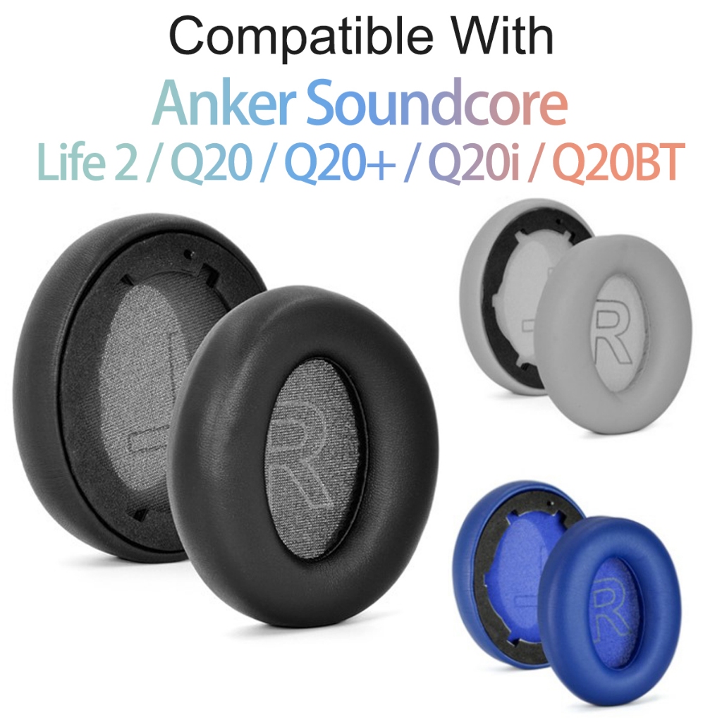 เปลี่ยนแผ่นรองหูฟังสําหรับ Anker Soundcore Life 2 Q20 Q20 + Q20i Q20BT หูฟังแผ่นรองหูฟังฟองน้ําชุดหู