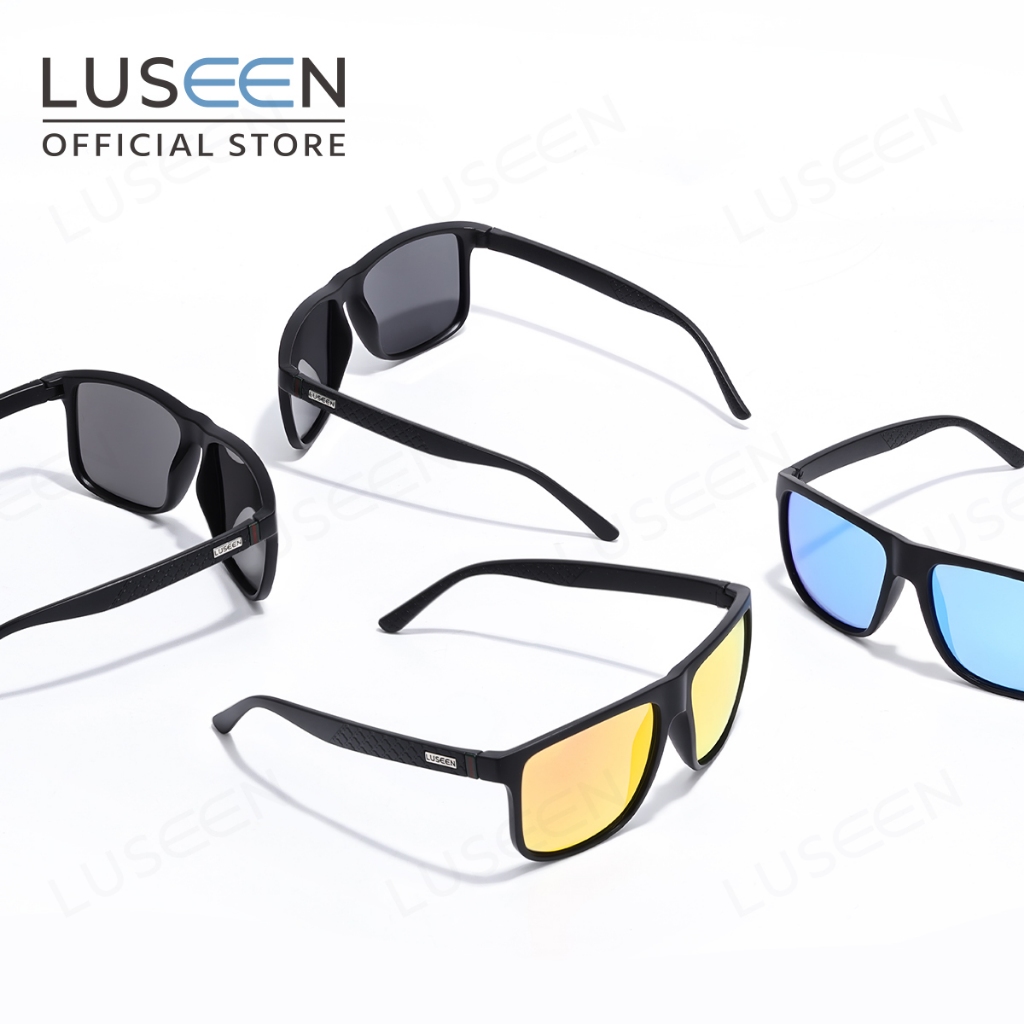 LUSEEN แว่นกันแดดโพลาไรซ์ ป้องกันรังสี UV400 ทรงสี่เหลี่ยม สำหรับปกป้องดวงตา แบบยูนิเซ็กส์ AG21023