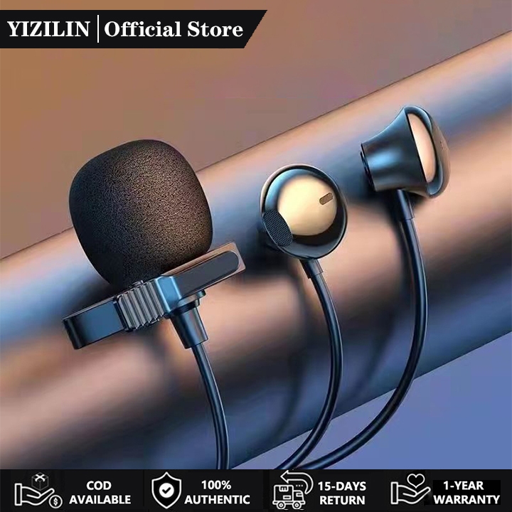 หูฟัง Yizilin หูฟังมีสาย HIFI ชุดหูฟัง หูฟังมือถือ พร้อมไมโครโฟน (ร้องเพลง, การบันทึก, การเล่นเกม)