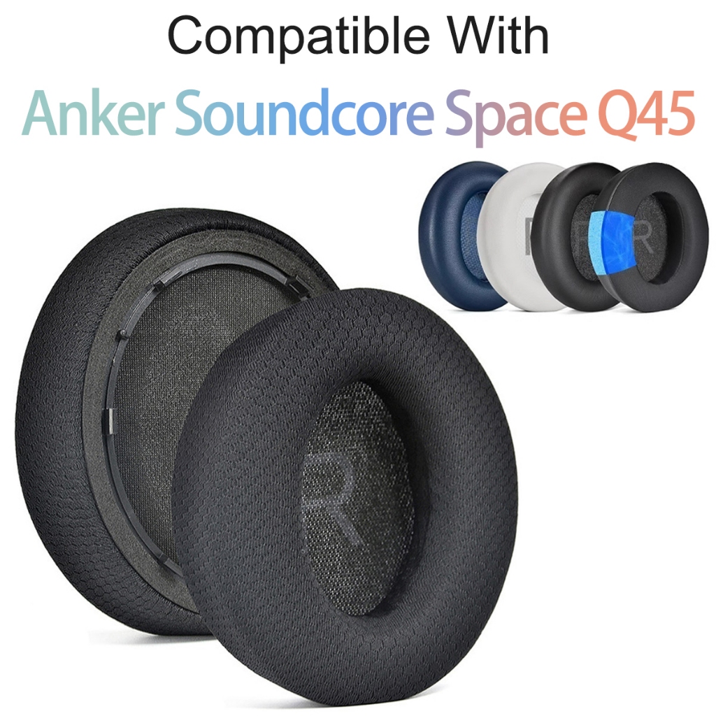 1 คู่แผ่นรองหูฟังสําหรับ Anker Soundcore Space Q45 ชุดหูฟังหูฟังเปลี่ยนแผ่นรองหูฟังโฟมนุ่มเบาะรองนั่