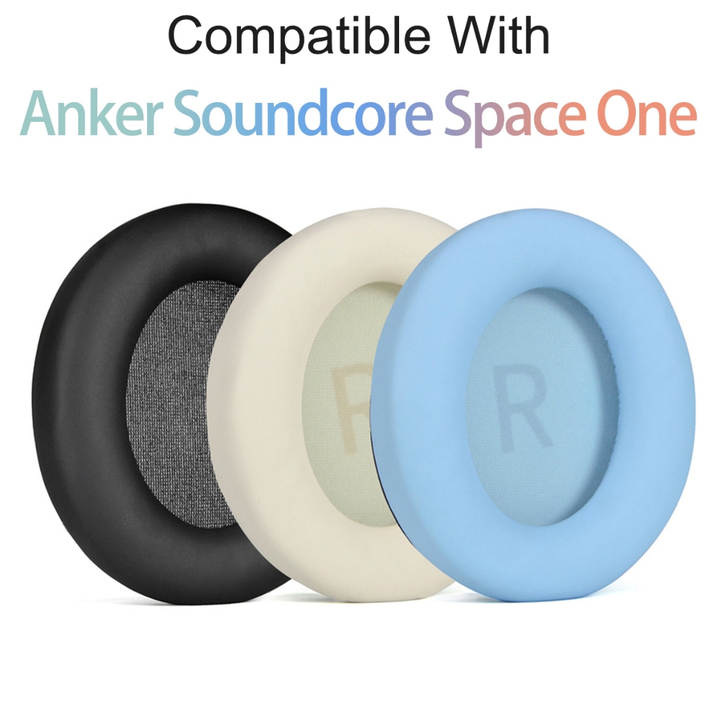 เปลี่ยนแผ่นรองหูฟังสําหรับ Anker Soundcore Space One หูฟังแผ่นรองหูฟังฟองน้ําชุดหูฟัง Earmuffs