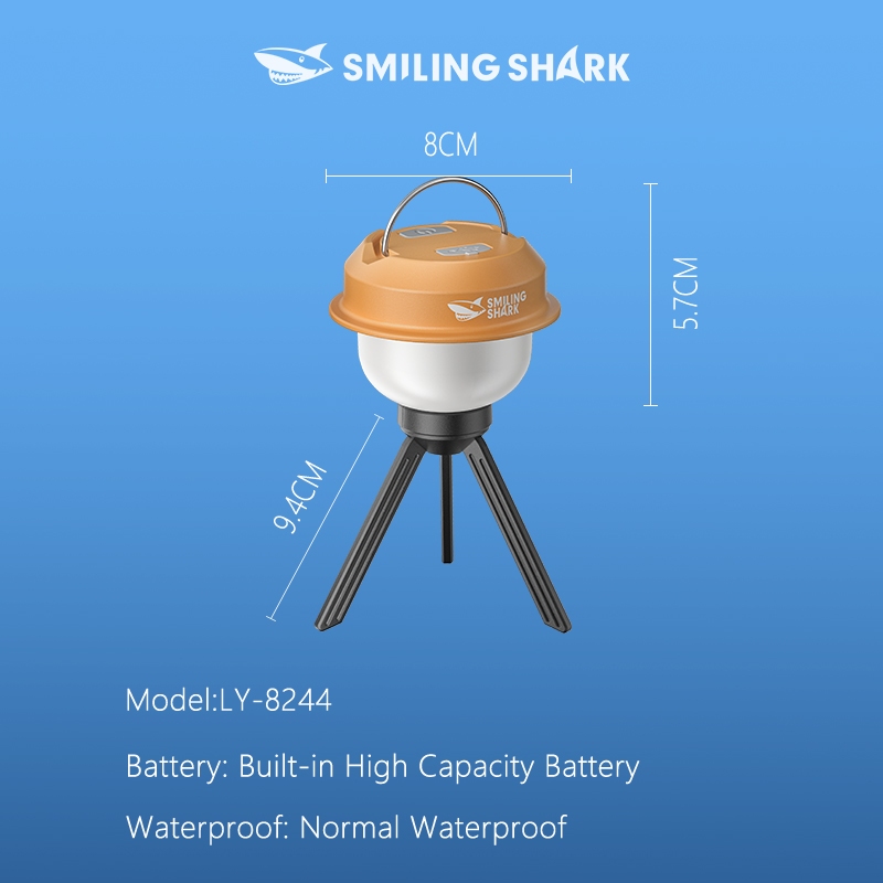 SMILING SHARK LED Camping Light ชาร์จ Camping โคมไฟ 8 สี RGB Ambient Light สนับสนุน 5 โหมด Type-c กันน้ํากลางแจ้ง Camping Party แสง LY8244 - รูปที่ 7