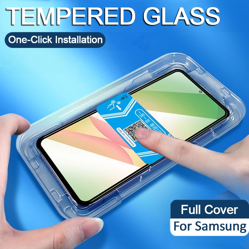 ฟิล์มกระจก กันแสงสีฟ้า เต็มจอ การจัดตำแหน่งอัตโนมัติ สำหรับ Samsung Galaxy S21 S22 S23 S24 S25 S26 Ultra
