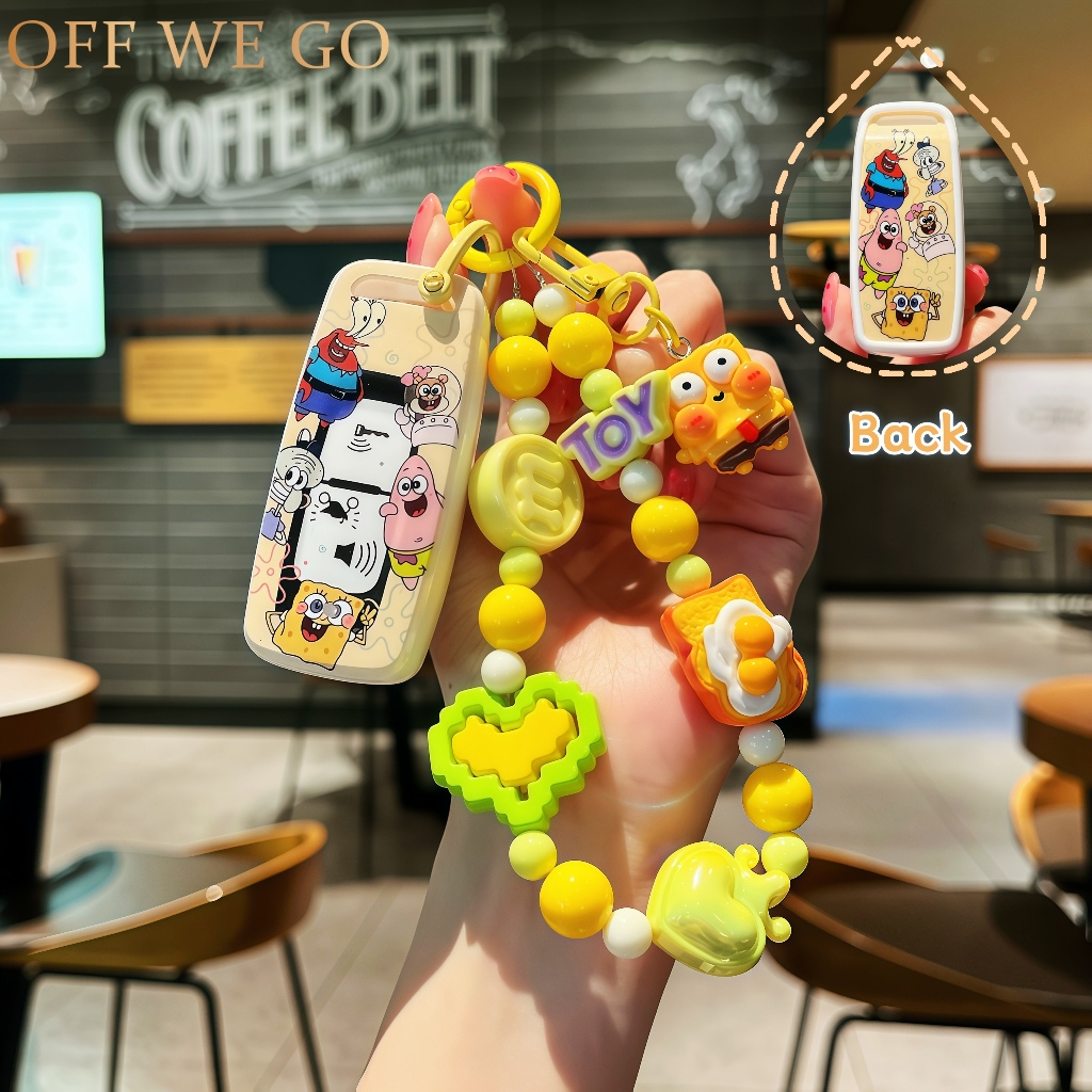 เคสกุญแจ TPU พิมพ์ลาย SpongeBob เหมาะสําหรับ Honda Vario 160/PCX 150/160/160 ADV/Click GC 150 V2- ป้องกันรอยขีดข่วน - Anti Folding