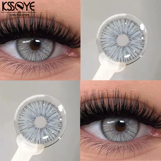【ค่าสายตา：0~-8.00】KSSEYE สีคอนแทคเลนส์ 2 ชิ้น Angeles ซีรีส์ 14.2 มม. เลนส์นุ่มประจําปีกรณีเลนส์ฟรี