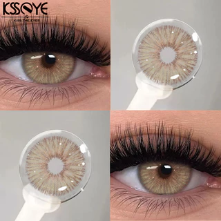 【ค่าสายตา：0~-8.00】KSSEYE สีคอนแทคเลนส์ 2 ชิ้น Angeles ซีรีส์ 14.2 มม. เลนส์นุ่มประจําปีกรณีเลนส์ฟรี