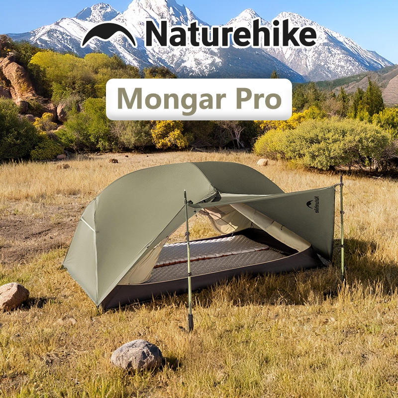 Naturehike Mongar Pro เต็นท์เดินป่าน้ําหนักเบา – 1/2/3 คน น้ําหนักเบา ไนลอน 20D กันสาดขยายได้ PU 3000+