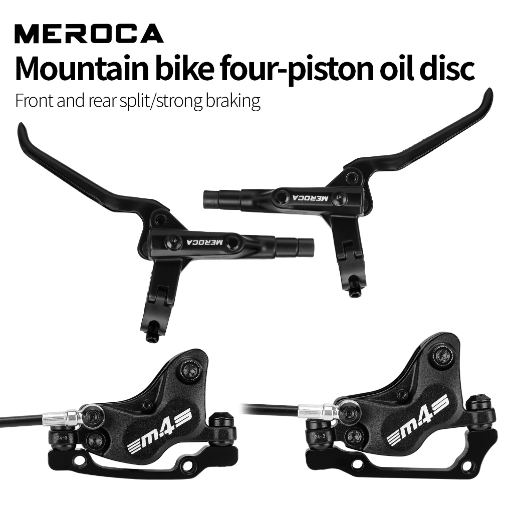 MEROCA M4S ชุดดิสก์เบรกไฮดรอลิก 4 ลูกสูบ Bi-Directional Braking อลูมิเนียมอัลลอยด์สําหรับจักรยานเสือภูเขา
