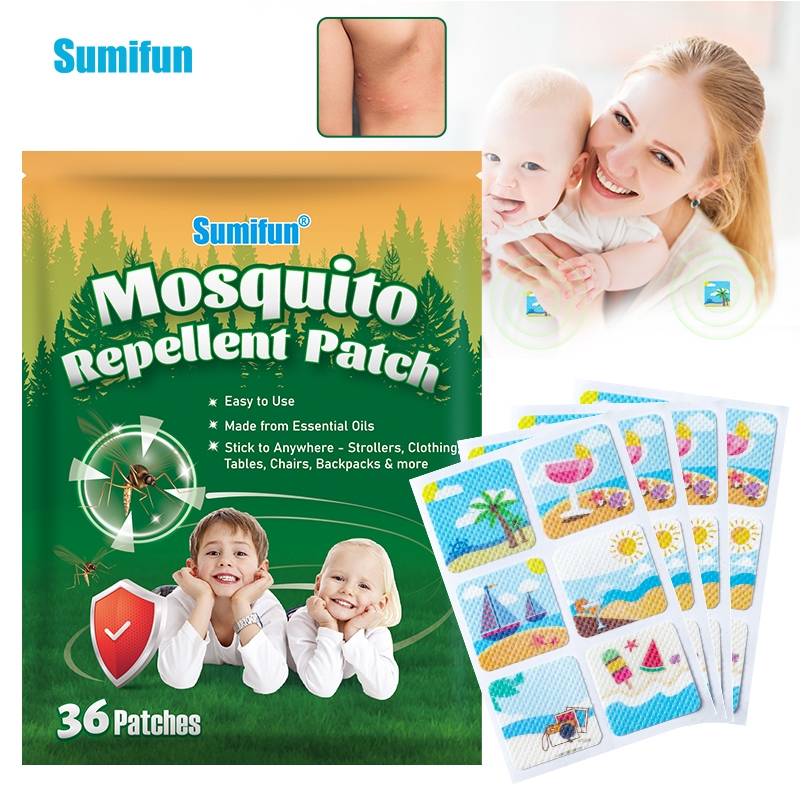 36 ชิ้น Sumifun แผ่นแปะกันยุง Gentle Care พลาสเตอร์นวดตัว