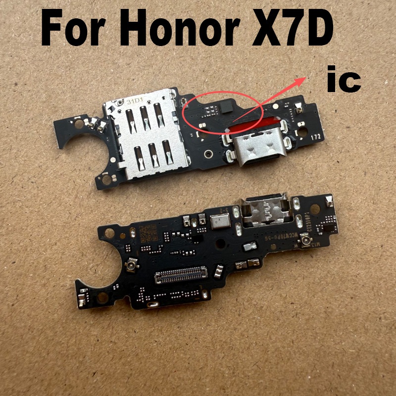 สําหรับ Huawei Honor X7d 4G USB ชาร์จ Dock บอร์ดพอร์ตไมโครโฟนตัวเชื่อมต่อ Fast Flex Cable อะไหล่ซ่อม