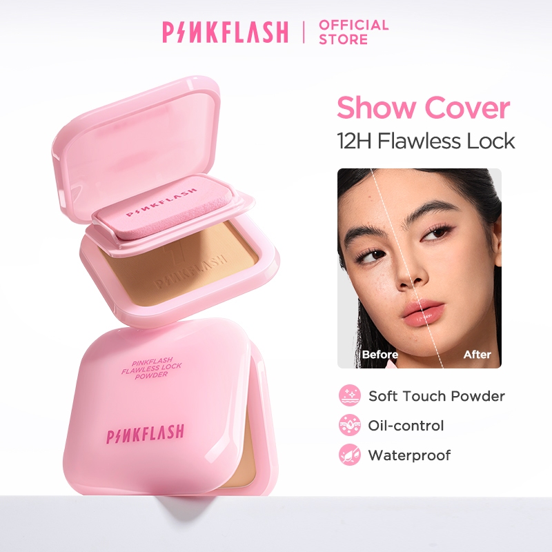 PINKFLASH Show Cover Flawless Lock Powdery High Coverage Soft Focus Matte Oil Control 12H Lasting Waterproof