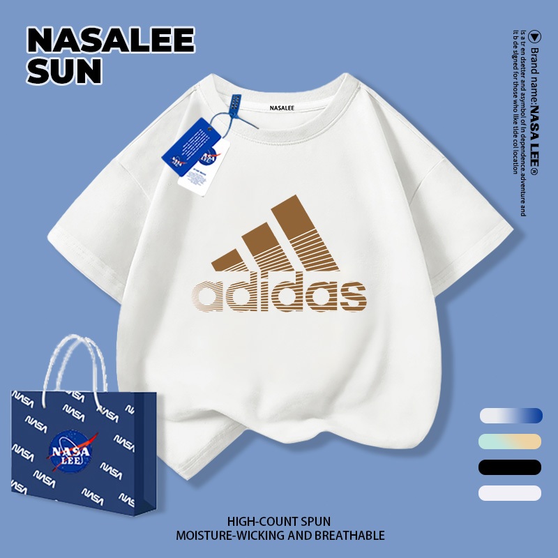 【จัดส่งทันทีวันเดียวกัน】เสื้อยืดแขนสั้น NASA สำหรับเด็ก สีขาว ทำจากผ้าฝ้ายนุ่มสบาย ลวดลายพิมพ์สไตล์ทันสมัย เหมาะสำหรับเด็กอายุ 3-16 ปี (ทั้งชายและหญิง)