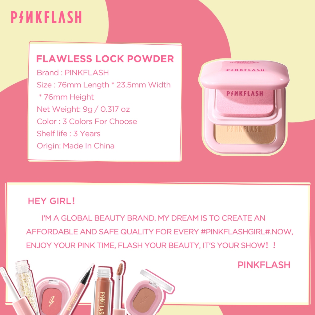 【ใหม่】PINKFLASH Show Cover Flawless Lock Powdery High Coverage Soft Focus Matte Oil Control 12H Lasting Waterproof ราคา ถูกที่สุด ดีลบีเคเค แกลเลอรีภาพที่ 8