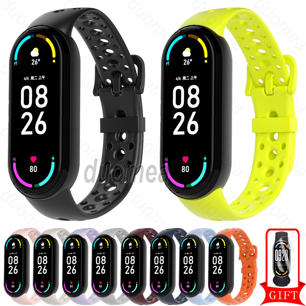 สายรัดซิลิโคนห่วงเข็มขัดกีฬาสร้อยข้อมืออุปกรณ์เสริมสําหรับ Xiaomi Smart Band 10 9 8 / Mi Band 10 Ceramic Edition