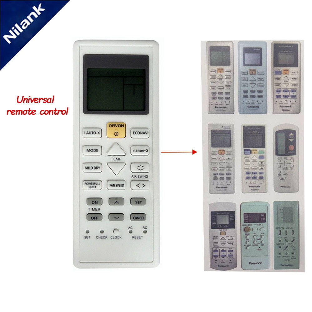 NiLANIK Remote panasonic รีโมตคอนโทรลแอร์คอนดิชันเนอร์แบบทั่วไป เหมาะสำหรับเครื่องปรับอากาศแบบแยกส่วน รองรับทุกยี่ห้อ