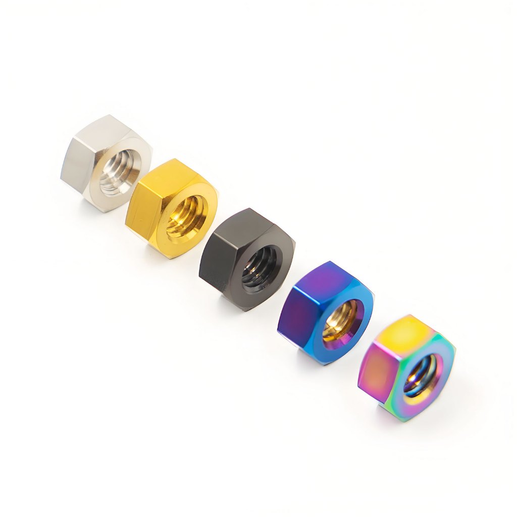 Titanium M4 M5 M6 M8 Hex Nut สําหรับจักรยานรถจักรยานยนต์เรือรถยนต์ แพ็ค 6 ชิ้น
