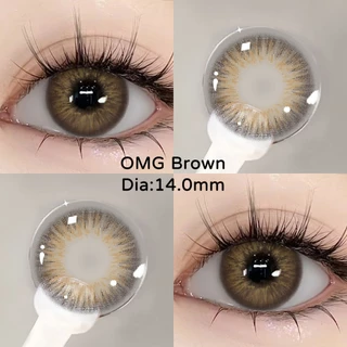 คอนแทคเลนส์ 【0.00--5.00】UYAAI คอนแทคเลนส์รายเดือน สีน้ำตาล สีเทา สไตล์เกาหลี 14~14.5mm