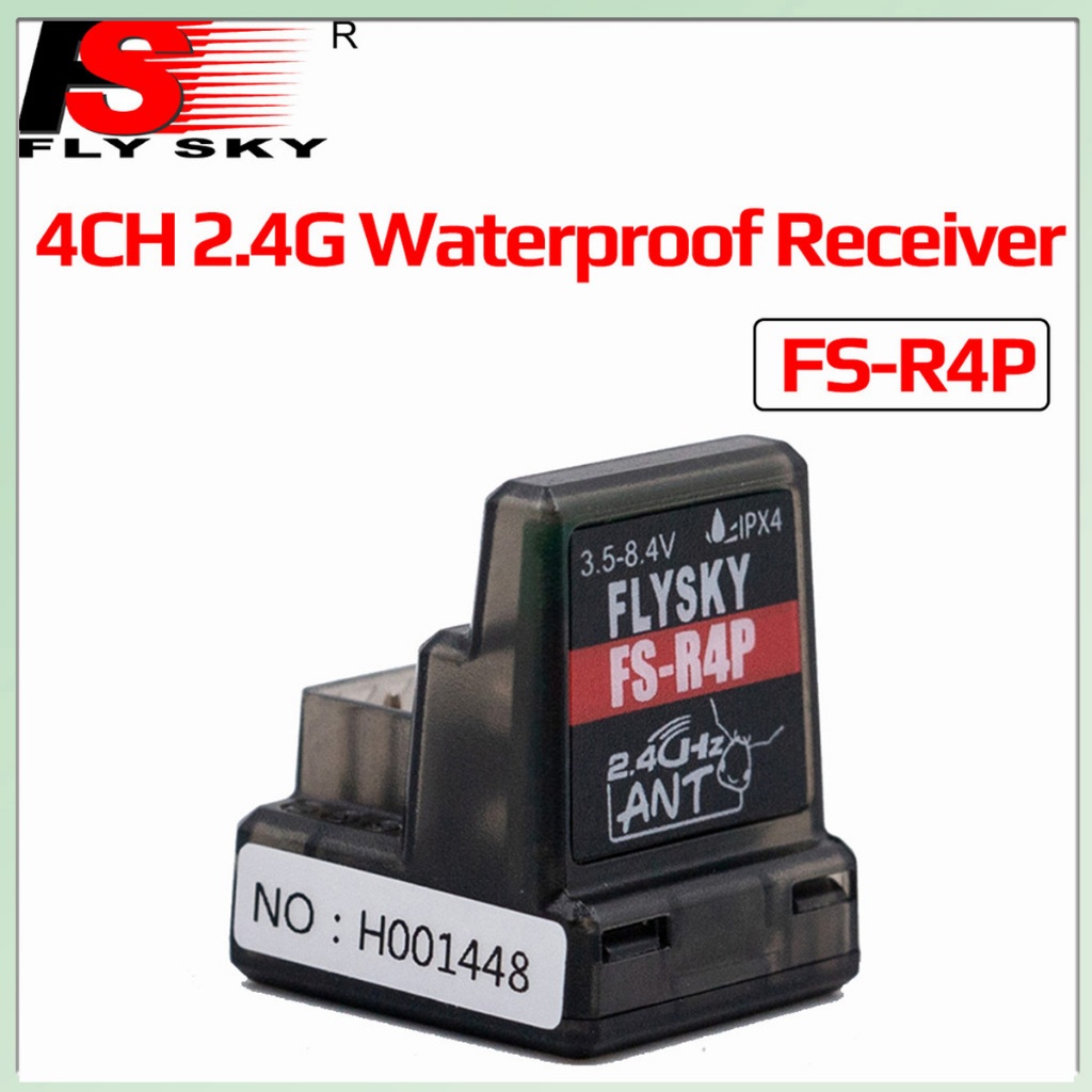 FLYSKY FS-R4P 4CH 2.4G IPX4 ตัวรับสัญญาณกันน้ํา 3.5-8.4V เสาอากาศเดี่ยวในตัวสําหรับรถยนต์ RC ANT Pro