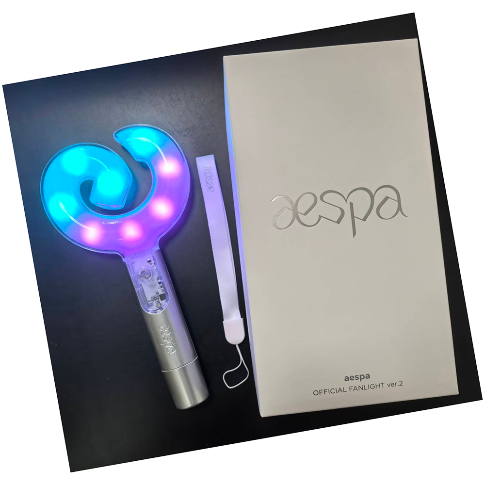 Kpop Aespa แท่งไฟอย่างเป็นทางการรุ่น 2 สาว 4K Fanslight Ver.2 แท่งไฟ