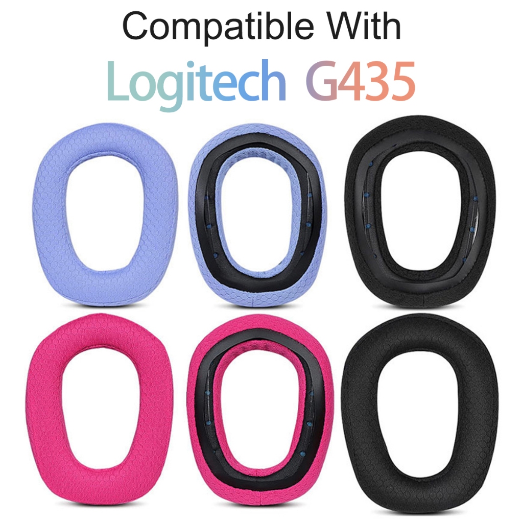 เปลี่ยนแผ่นรองหูฟังสําหรับ Logitech G435 หูฟังแผ่นรองหูฟังฟองน้ําโฟมเบาะชุด Earmuffs