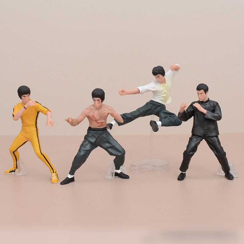 4 ชิ้น/เซ็ต 10 ซม.จีน kung Fu PVC Bruce Lee Action Figure Collection ของเล่น