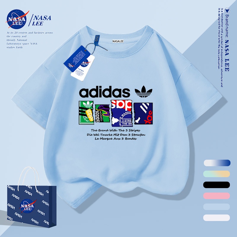 [จัดส่งในวันเดียวกัน] นาซ่า หลวมผ้าฝ้ายบริสุทธิ์เสื้อยืดชายหญิงเสื้อผ้าที่มีสีสัน อวัยวะ เสื้อเด็ก