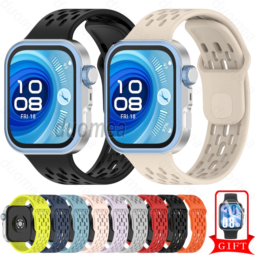 สร้อยข้อมือซิลิโคน Sport Loop Strap อุปกรณ์เสริมสําหรับ Huawei Watch Fit 5 4 3 / Huawei Watch Fit 5 4 Pro