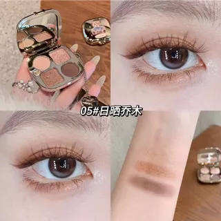KAKASHOW พาเลทอายแชโดว์ 4 สี - ชิมเมอร์เนื้อแมตต์ธรรมชาติกันน้ําเหงื่อทนความอิ่มตัวต่ําสีเอิร์ธโทนอายแชโดว์ C634