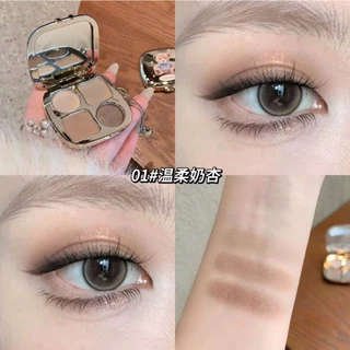 KAKASHOW พาเลทอายแชโดว์ 4 สี - ชิมเมอร์เนื้อแมตต์ธรรมชาติกันน้ําเหงื่อทนความอิ่มตัวต่ําสีเอิร์ธโทนอายแชโดว์ C634