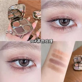 KAKASHOW พาเลทอายแชโดว์ 4 สี - ชิมเมอร์เนื้อแมตต์ธรรมชาติกันน้ําเหงื่อทนความอิ่มตัวต่ําสีเอิร์ธโทนอายแชโดว์ C634