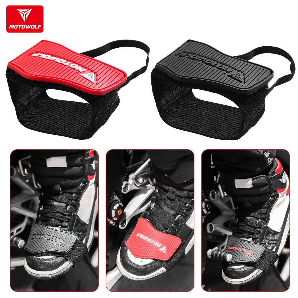 MOTOWOLF ฝาครอบรองเท้ารถจักรยานยนต์ Guards รถจักรยานยนต์เกียร์ Shift Pad ปรับทนทาน Boot Protector Anti-skid Gear Shifter