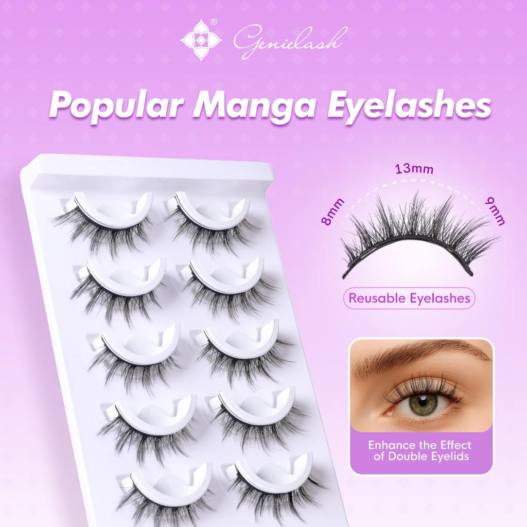 5 คู่GeneLASH ธรรมชาติมองขนตาติดด้วยตนเองง่ายต่อการสวมใส่กันน้ํานํากลับมาใช้ใหม่น้ําหนักเบา Budget-Friendly คู่
