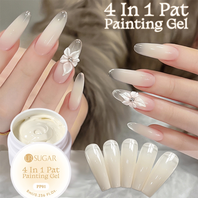 UR SUGAR 4-IN-1 Patting Patting Pat เล็บเจล Off-white Cover Offline คอนซีลเลอร์เจล Polish Solid Gradient วาดภาพวาดเจลสีไม่เช็ดวานิช