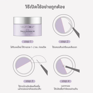 Youth Rose เจลต่อเล็บ สำหรับต่อเล็บ ไม่ร้อนหน้าเล็บ สีใส gel Hard Gel สําหรับ Extension Builder Constructor เจล Self Leveling เสริมเจล Camouflage เจลสร้างเนื้อ