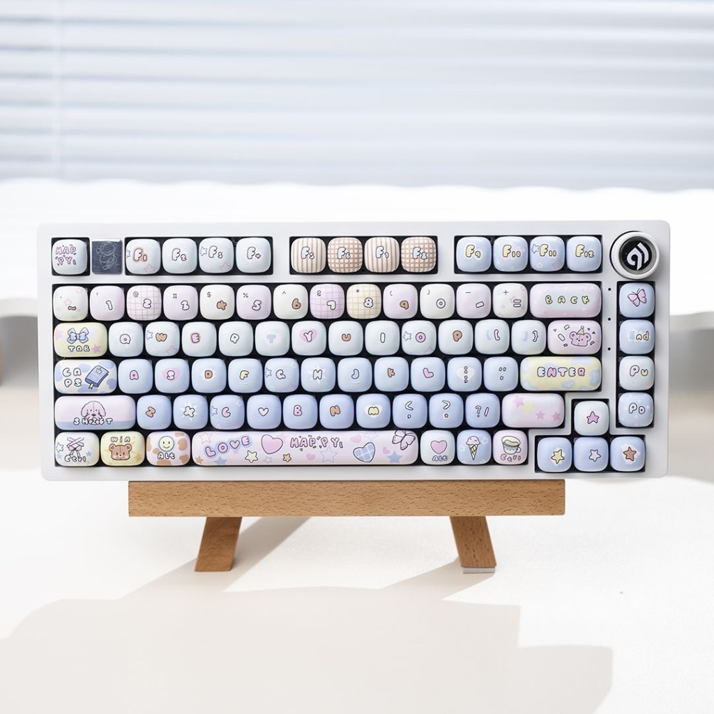 MOG Steamed Bun PBT Keycaps ความร้อนระเหิดของเล่น House Design ใช้งานร่วมกับ 68/87/81/98/104 คีย์บอร