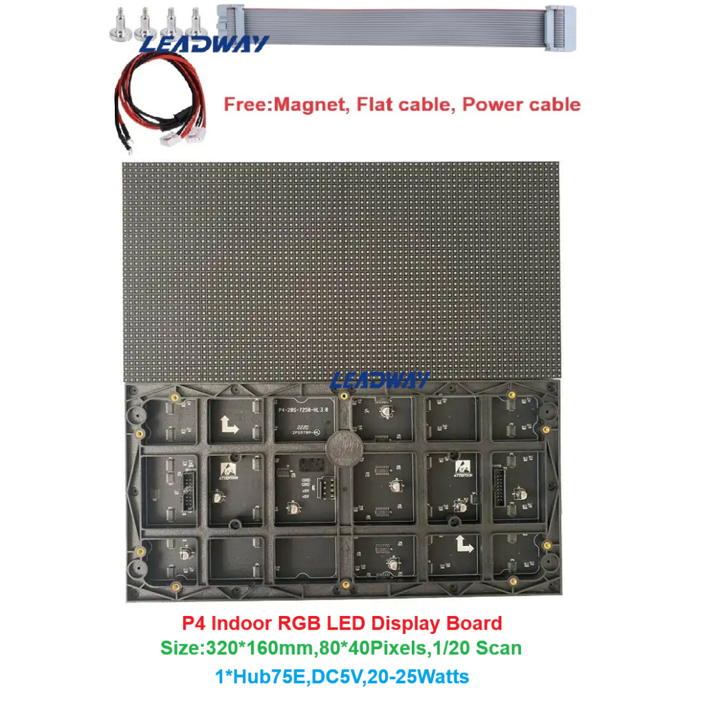 P4 ในร่ม 320*160 มม.จอแสดงผล LED สี Led Wall Screen แผง LED Video Wall Screen แผง LED RGB ผนัง LED M