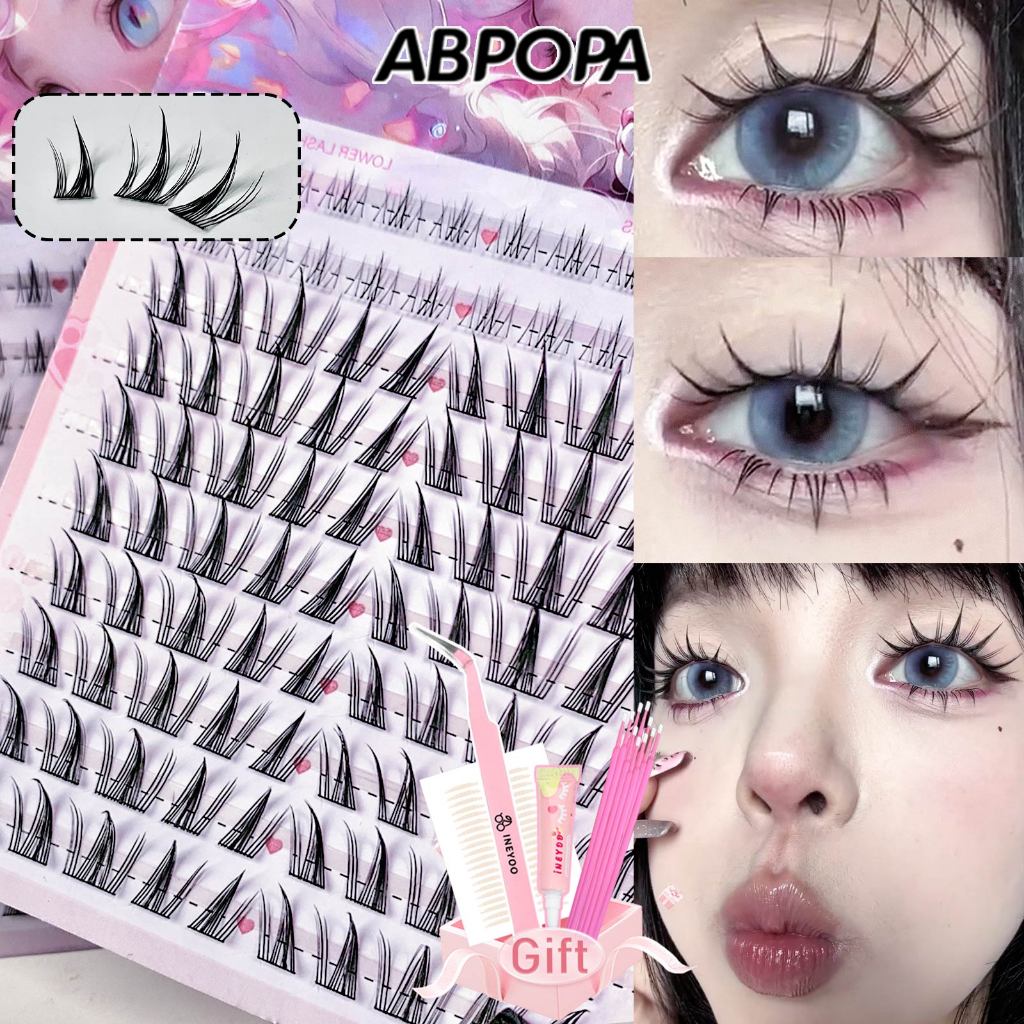 Abpopa ขนตาปลอมเซ็กซี่ High-end Bushy Curl Dramatic Single Cluster Dense 64 ชิ้น - IN27