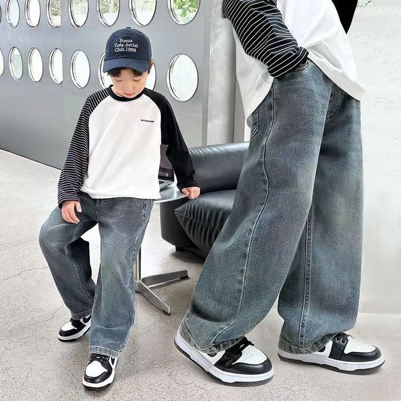 [Grojoy] (Ready Stock) Boy Jeans Straight Retro Casual Pants GR1670 #
