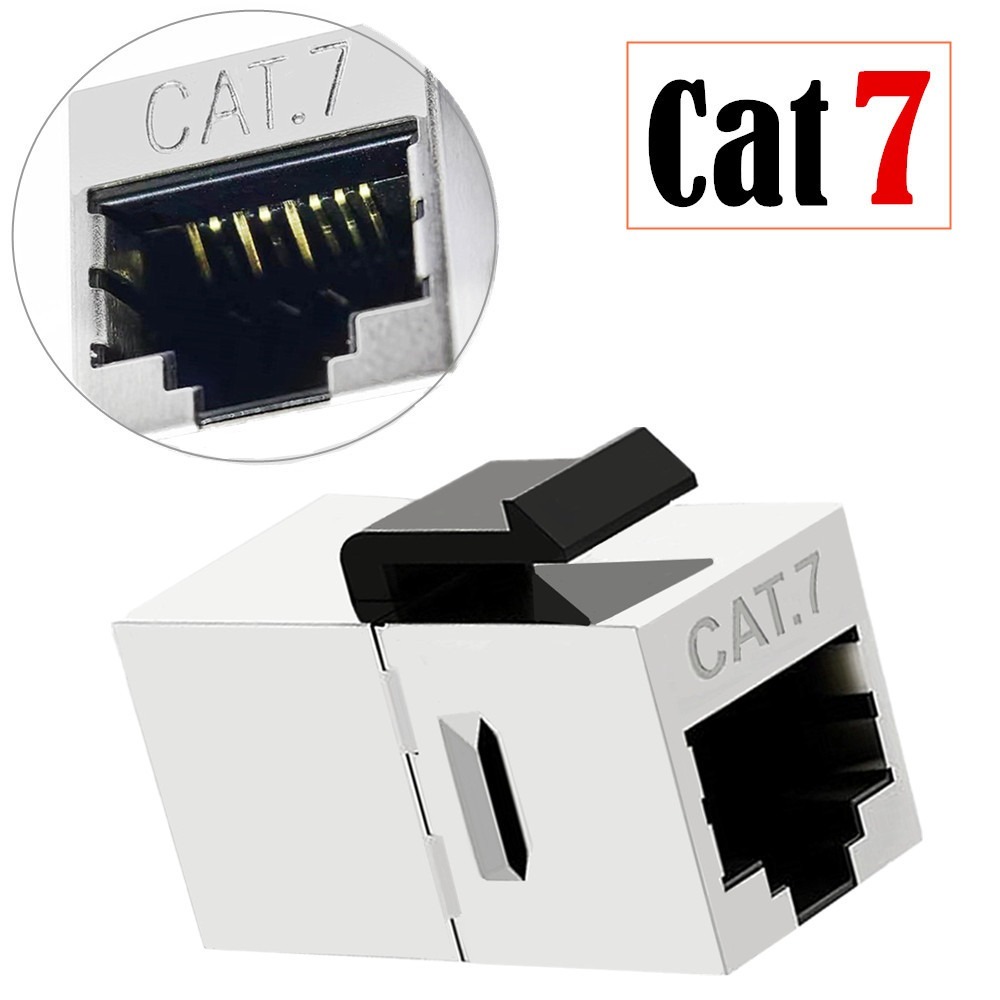 RJ45 Cat7 Shielded in-line Coupler Cat 7 หญิง Keystone แจ็ค 8P8C Cat7 Modular Connector พร้อม Keysto