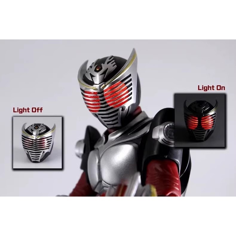 RV Modification House SHF True Bone แกะสลัก Kamen Rider Ryuki LED Illuminated Head Sculpture อุปกรณ์