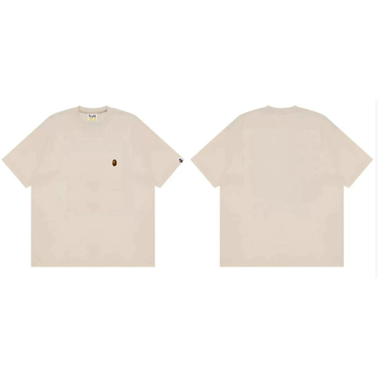BAPE แฟชั่นใหม่เสื้อยืดคอกลมลายพรางผู้ชายและผู้หญิงลำลองแขนสั้น 0819
