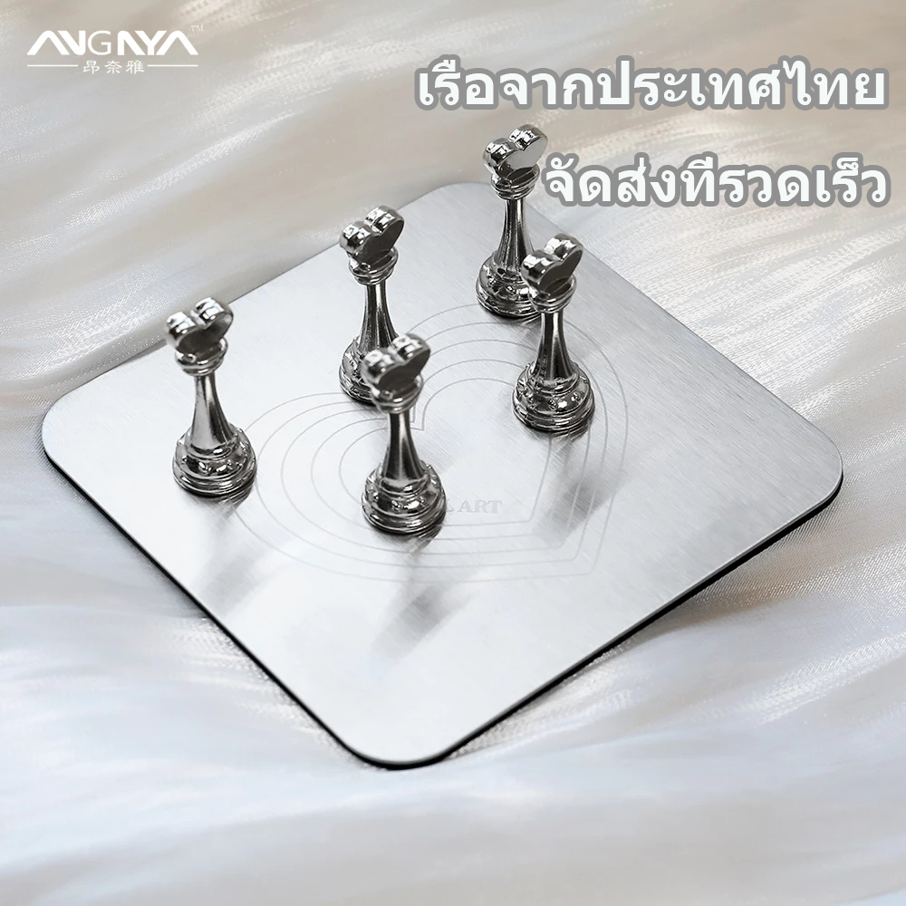 อังนี่ ขาตั้งเล็บอะคริลิคสําหรับกดบนหัวใจที่ใส่เล็บ ชุดปลายเล็บโชว์ ชั้นวางสแตนเลส